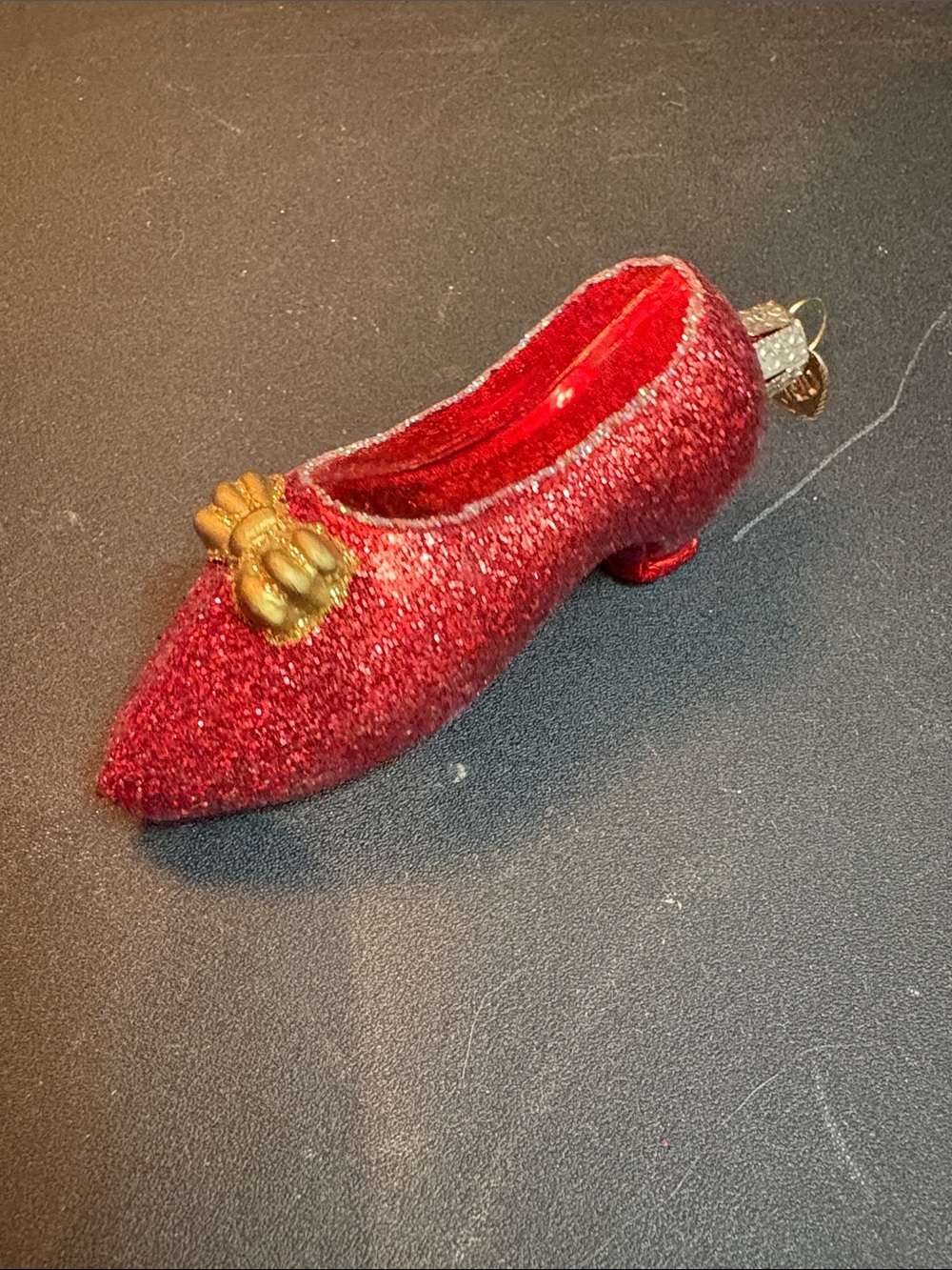 Old World Christmas Ruby Red Slipper Blown Glass Ornament 32015 Wizard of Oz